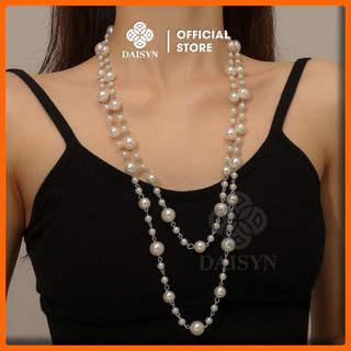  Dây chuyền ngọc trai nhân tạo N888 chuỗi hạt ngọc trai dài 150cm cho nữ 