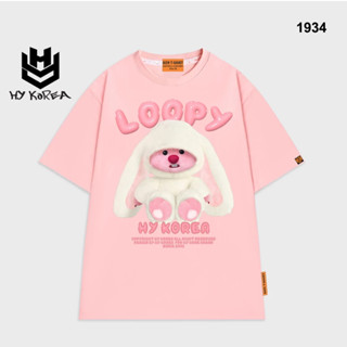 Áo thun unisex HY KOREA Loopy Thỏ 1934 tay lỡ form rộng dễ thương