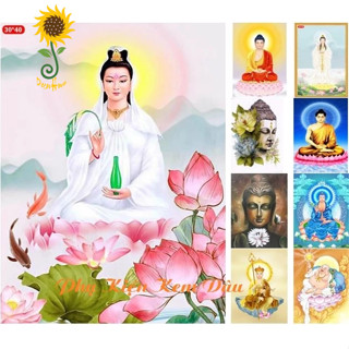 Tranh Đính Đá 5D Kích thước 40x30Cm, Hình Phật, Công Giáo