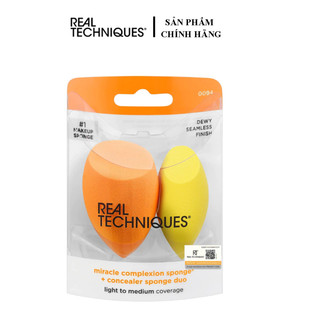 Set mút tán nền và che khuyết điểm Real Techniques Miracle Complexion Sponge + Concealer Sponge Duo