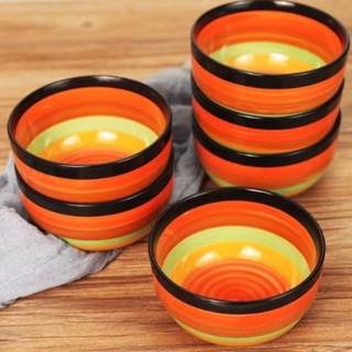 Bộ 6, bộ 10 chén sứ ăn cơm họa tiết cầu vồng, đường kính 11.5cm, bát sứ chén sứ decor xinh xắn