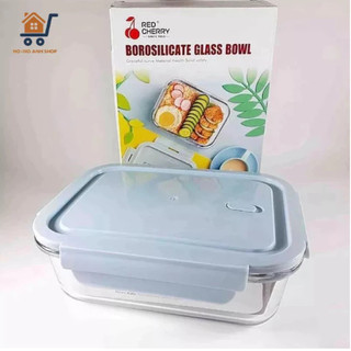 Hộp Thủy Tinh Chia Ngăn 1L, Chịu Nhiệt, Nắp Có Ron Chống Tràn - Hộp Đựng Thực Phẩm - Hộp Mang Cơm