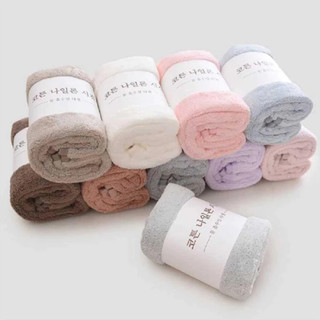 Combo 2 khăn mặt lông cừu 30x50cm - khăn mặt xuất hàn - mềm mịn, giá tiết kiệm