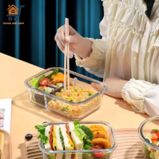 Hộp Thủy Tinh 1 2 3 Ngăn - Nắp Chống Tràn - Hộp Cơm Văn Phòng Đựng Thức Ăn Cao Cấp, Tiện Lợi - Quay Được Lò Vi Sóng