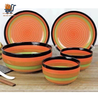Tô Chén Đĩa Sứ Hoạ Tiết Cầu Vồng Siêu Đẹp - Nhiều Size Tuỳ Chọn -Tự Ghép Sét Bàn Ăn Cầu Vồng Cao Cấp