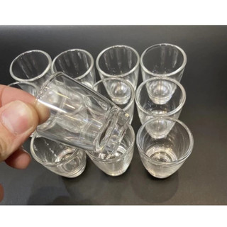 Set 12 ly uống rượu mắt trâu thủy tinh, chén uống rượu bầu