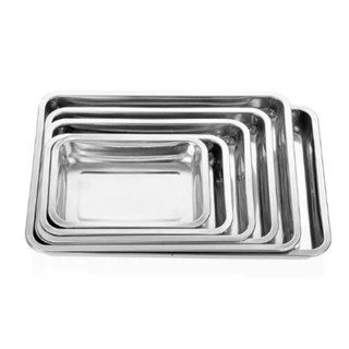 Khay inox sâu, cạn nhiều size đựng thức ăn, thực phẩm, toping