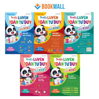 Sách - combo phiếu luyện toán tư duy cùng gấu kiki 5 cuốn megamn_79649