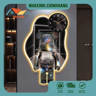 (L8)Tranh Đồng Hồ Gấu Bearbrick Mica Cao Cấp  Decor Trang Trí Nhà Cửa, Quán Cà Phê NHÀ XINH CHÍNH HÃNG