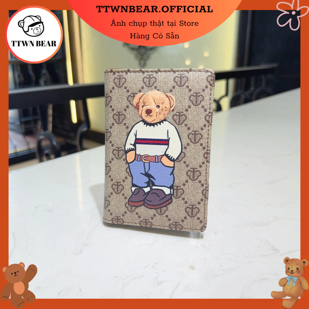(HN HỎA TỐC) Ví Passport TTWN BEAR TT2504 chính hãng, ví hộ chiếu gấu dễ thương