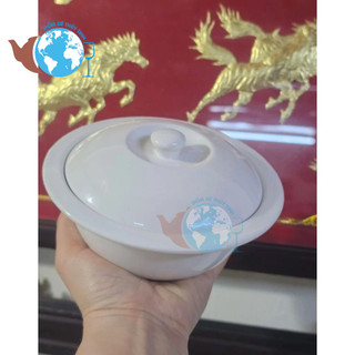 Thố sứ trắng minh châu , bát sứ trắng 330ml có nắp đậy, thố chưng yến, thố kho quẹt, đựng canh, lc14