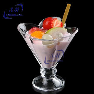 Ly kem loe 4 cánh KB055 / ly thủy tinh đựng kem 180ml / ly đựng kem kiểu cực xinh