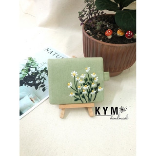 Ví thêu tay bụi cúc rậm rạp, kích thước 10x12cm