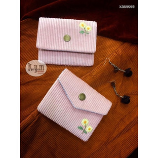 Ví cầm tay nhung kẻ 10x12cm