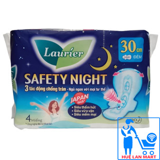 Băng Vệ Sinh Laurier Fresh & Free Đêm Cánh 30cm Gói 4 Miếng (Đêm siêu chống tràn)