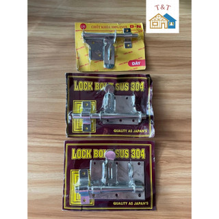 Chốt ngang cửa, cổng có móc ổ khóa Inox 100%