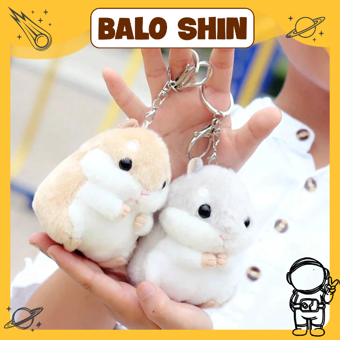 Móc khóa bông hình chuột hamster mềm mại cực cute dễ thương BZ030