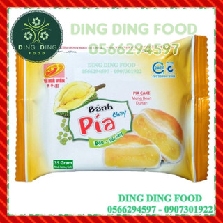 Mới - Lẻ 1 Cái Bánh Pía Mini Kim Sa CHAY Đậu Xanh Sầu Riêng 40g Tân Huê Viên, Ăn Vặt Siêu Ngon, DING DING FOOD