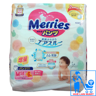 Bỉm - tã quần merries size m58+6
