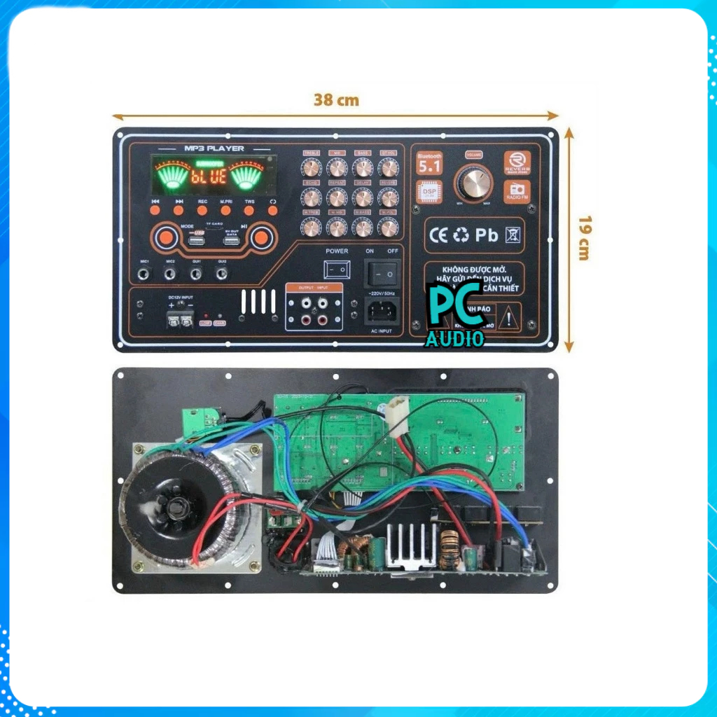 Bo mạch loa kéo T215 150w x 2 ECHO DELAY + REVERB - 2 KÊNH RIÊNG BIỆT