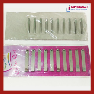 Cặp Tóc Ba Lá Sắt Không Rỉ 6.5cm Đẹp (Vỉ 10 Cái)