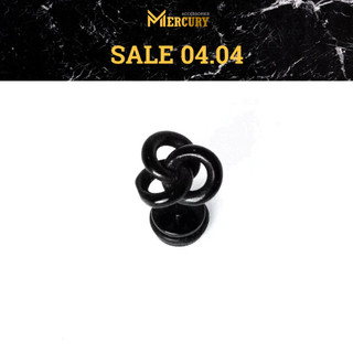 Khuyên tai bấm lỗ nam Mercury Black Flower - Trang sức, Phụ kiện thời trang Unisex - Thiết kế Basic, cá tính