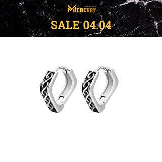 Khuyên tai bấm lỗ nam/nữ Mercury Retro vuông - Trang sức, Phụ kiện thời trang Unisex - Thiết kế Basic, cá tính