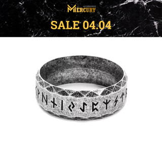 Nhẫn nam Mercury cổ ngữ Rune - Trang sức, phụ kiện đeo tay thời trang - Thiết kế họa tiết cổ ngữ Rune