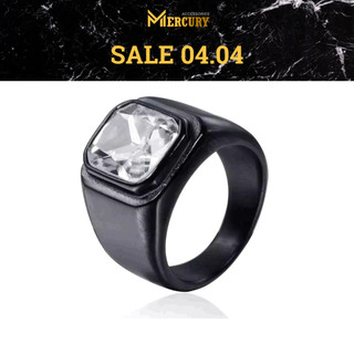 Nhẫn nam Mercury đính CZ trắng - Trang sức, phụ kiện đeo tay thời trang - Thiết kế đính đá Cz Cubic