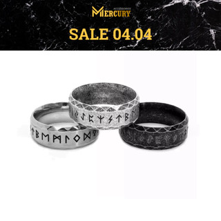 Nhẫn nam Mercury cổ ngữ Rune - Trang sức, phụ kiện đeo tay thời trang - Thiết kế họa tiết cổ ngữ Rune basic
