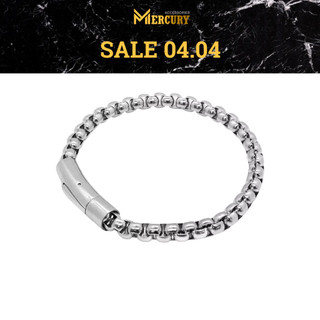 Vòng tay nam Mercury Curvy - Trang sức, phụ kiện thời trang đeo tay - Thiết kế mắt xích đơn màu bạc đơn giản, tinh tế