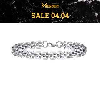 Vòng tay nam Merury Mercury Albert - Trang sức, phụ kiện thời trang đeo tay - Thiết kế mắt xích đồng hồ màu bạc đơn giản