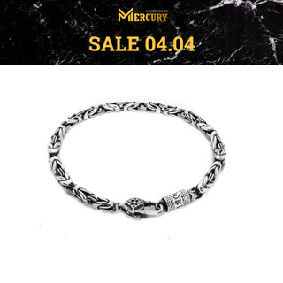 Vòng tay bạc 925 Mercury Lục Tự 02 - Trang sức, phụ kiện thời trang đeo tay - Thiết kế họa tiết lục tự, cá tính, mạnh mẽ