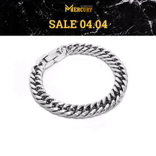 Vòng tay nam Mercury Chains - Trang sức, phụ kiện thời trang đeo tay - Thiết kế mắt xích kép màu bạc đơn giản, tinh tế