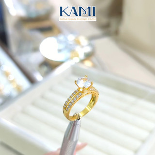 Nhẫn hột cao mạ vàng hột tấm siêu sáng Kami trang sức sỉ N431