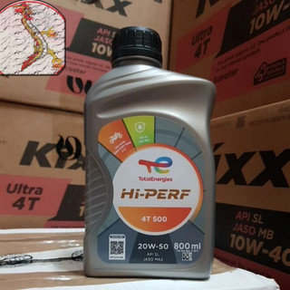 [Chính hãng] Nhớt xe máy TOTAL HI PERF 4T 500 20W50 chai 800ml, Nhớt Total 4T 500 20W50 chai 800ml cho xe số