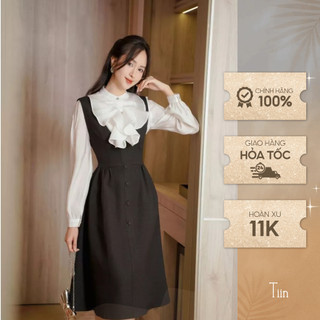  Váy yếm cổ V dáng A xoè (Không kèm áo)  TIINSTORE V0Y032