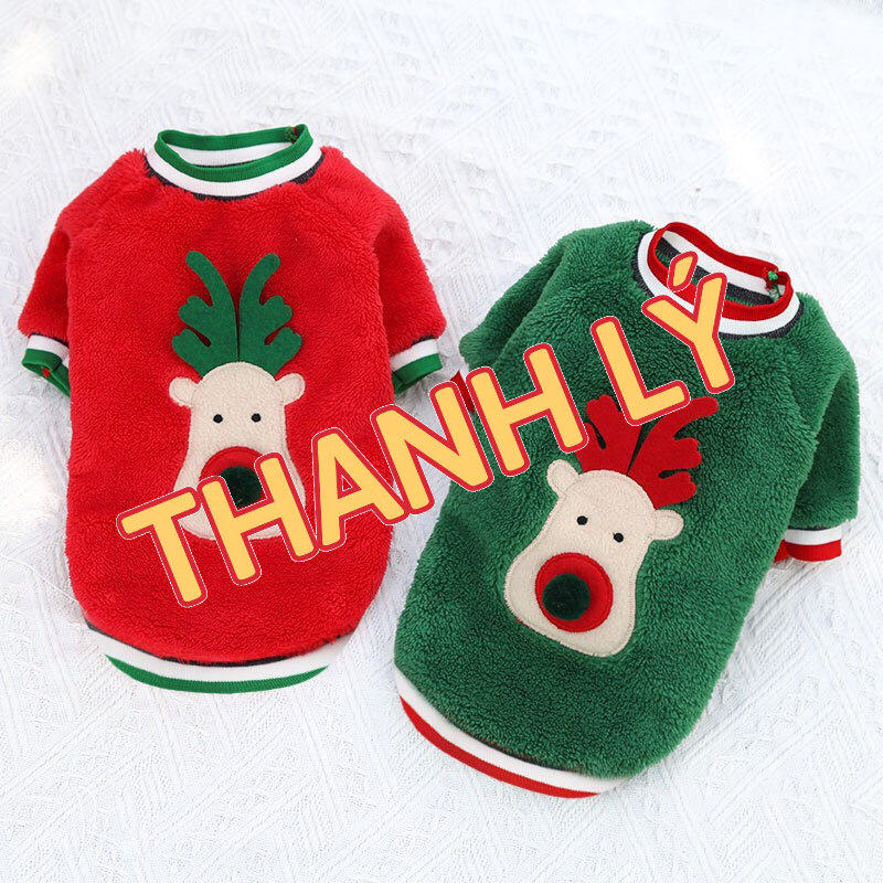 Áo Giáng Sinh Cho Chó Mèo Hoạ Tiết Tuần lộc - Áo Giáng Sinh-Noel Cho Thú Cưng ChunChut PetShop