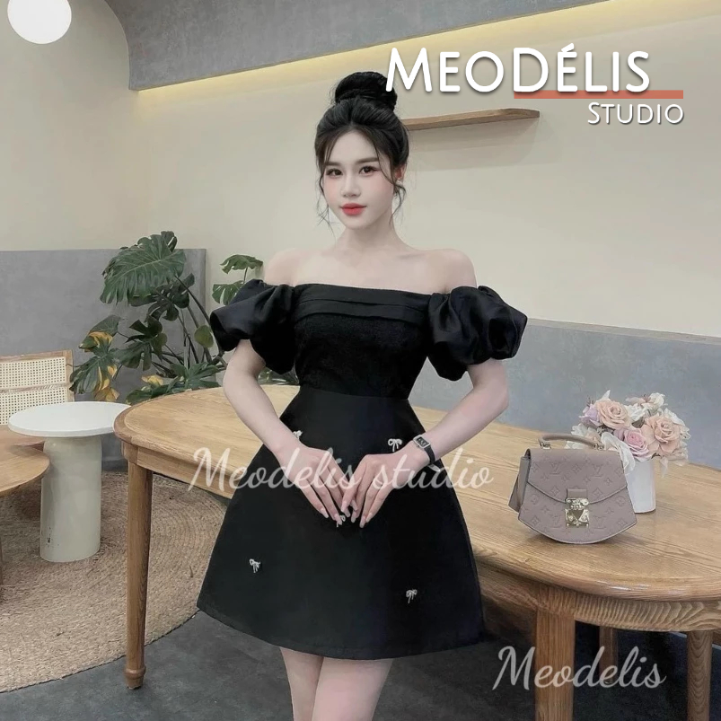 Váy Hở Vai Pha Ren Thân Trước Meodelis Studio #0961