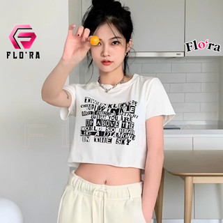 Áo croptop nữ twinkle chất thun borip chất thun borip kiểu in hình sexy, áo thun ôm body đẹp tôn dáng flo
