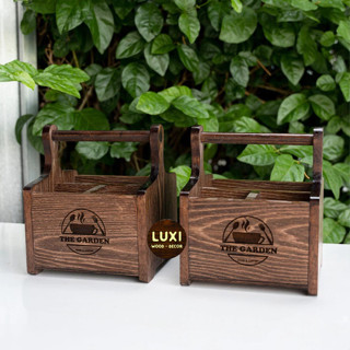 HANOI Khay gỗ 3 ngăn ĐỰNG GIA VỊ - có tay cầm - [FREE KHẮC LOGO] [ẢNH THẬT] LUXI DECOR HANOI