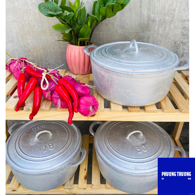 Nồi Gang Đúc Tại Xưởng Từ 1L đến 10L (Số 8 Đến  Số 52) - Hàng Gang Đúc Thủ Công Nguyên Khối