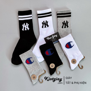 Tất NY Yankees, Champion - Tất vớ thể thao cổ cao Streetwear nam nữ