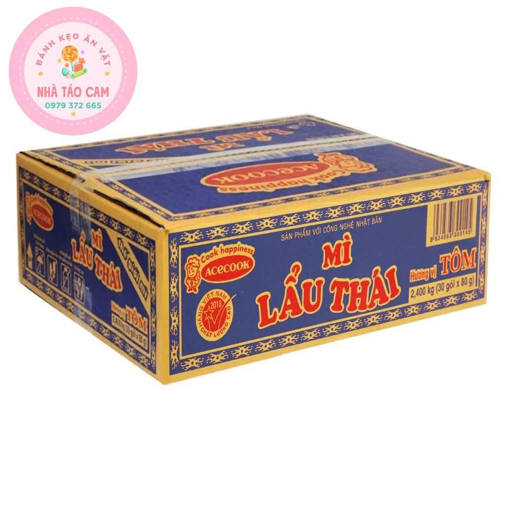 [ Siêu Rẻ] Thùng 30 Gói Mì Lẩu Thái Tôm Acecook/ Gói 80g