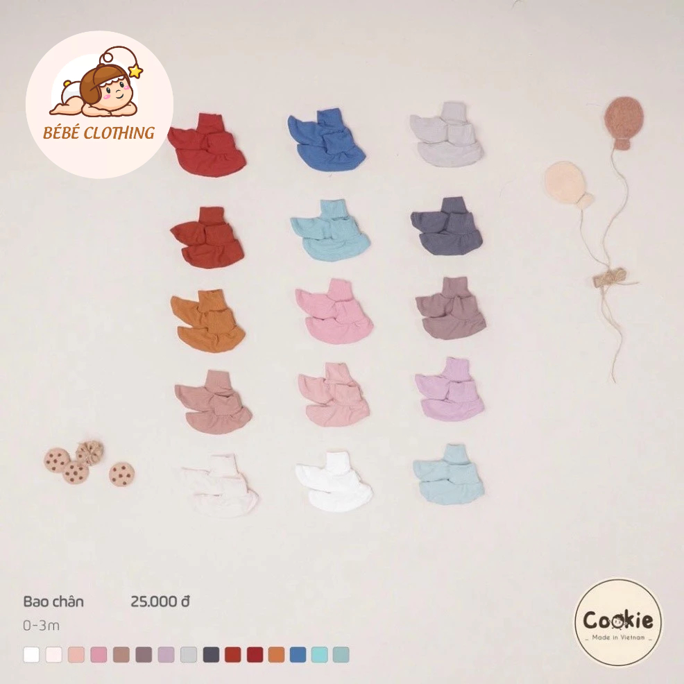[COOKIEHN] Bao chân sơ sinh COOKIE size 0-6m