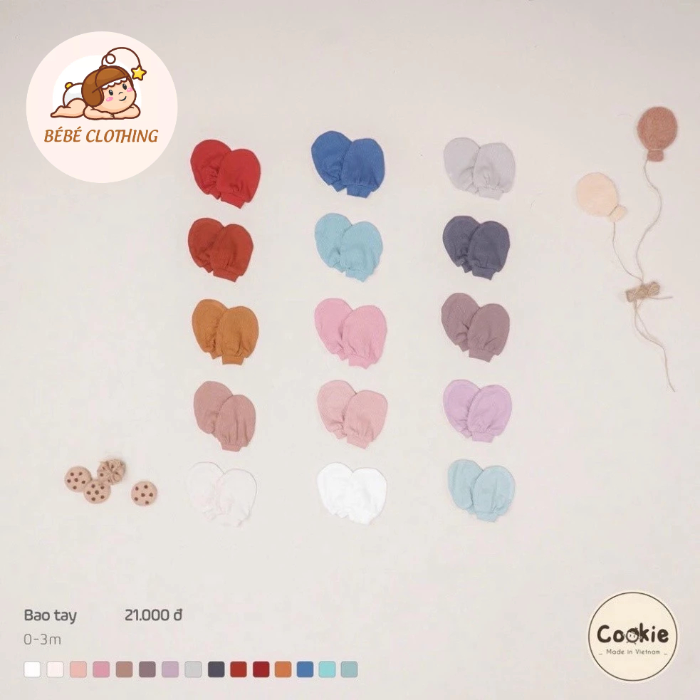 [COOKIEHN] Bao tay sơ sinh COOKIE size 0-6m