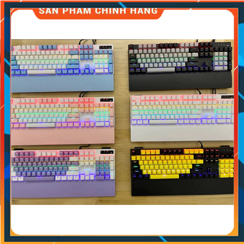 Bàn Phím Cơ Gaming Spartan / TC 3218 / Led Rainbow / Kê Tay Tháo Rời / Aoyeah