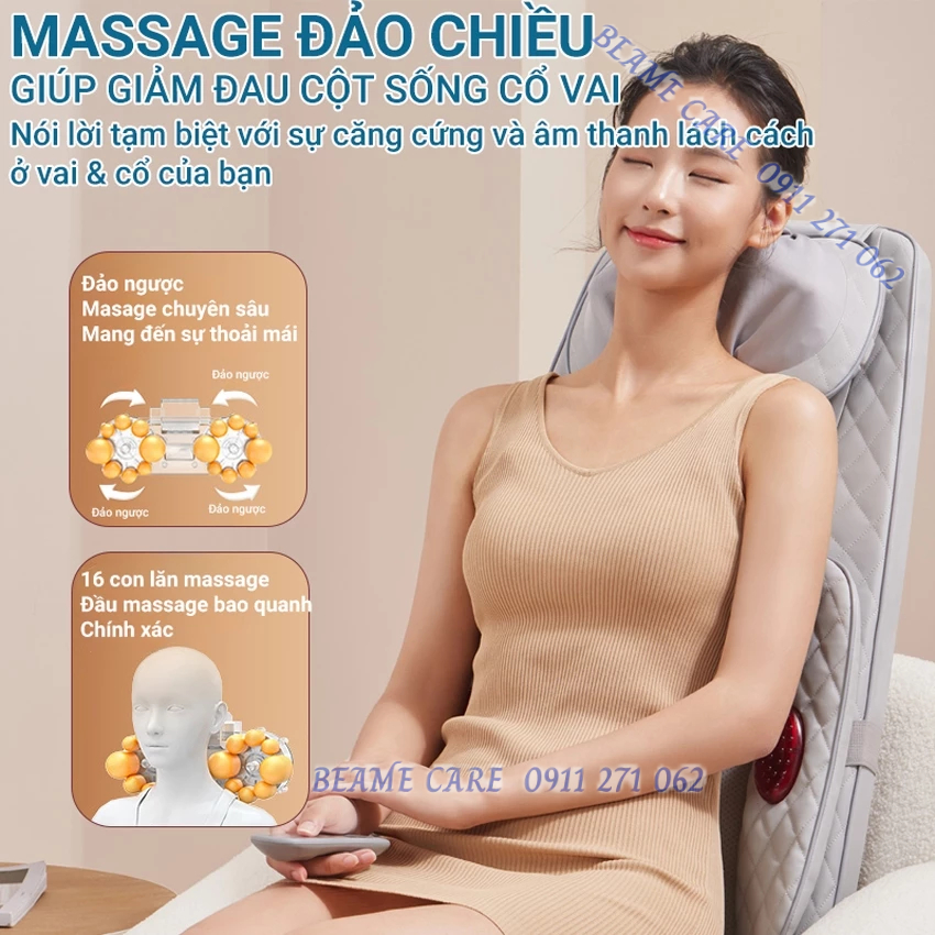 Nệm ghế massage toàn thân hồng ngoại BEAME BM-N93