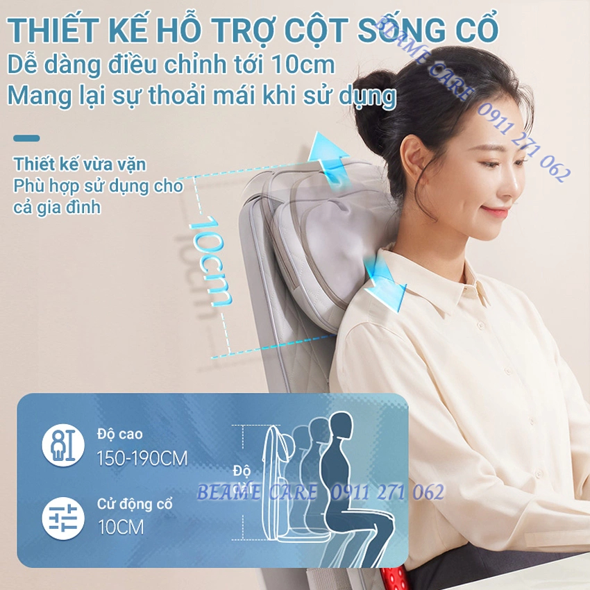 Nệm ghế massage toàn thân hồng ngoại BEAME BM-N93