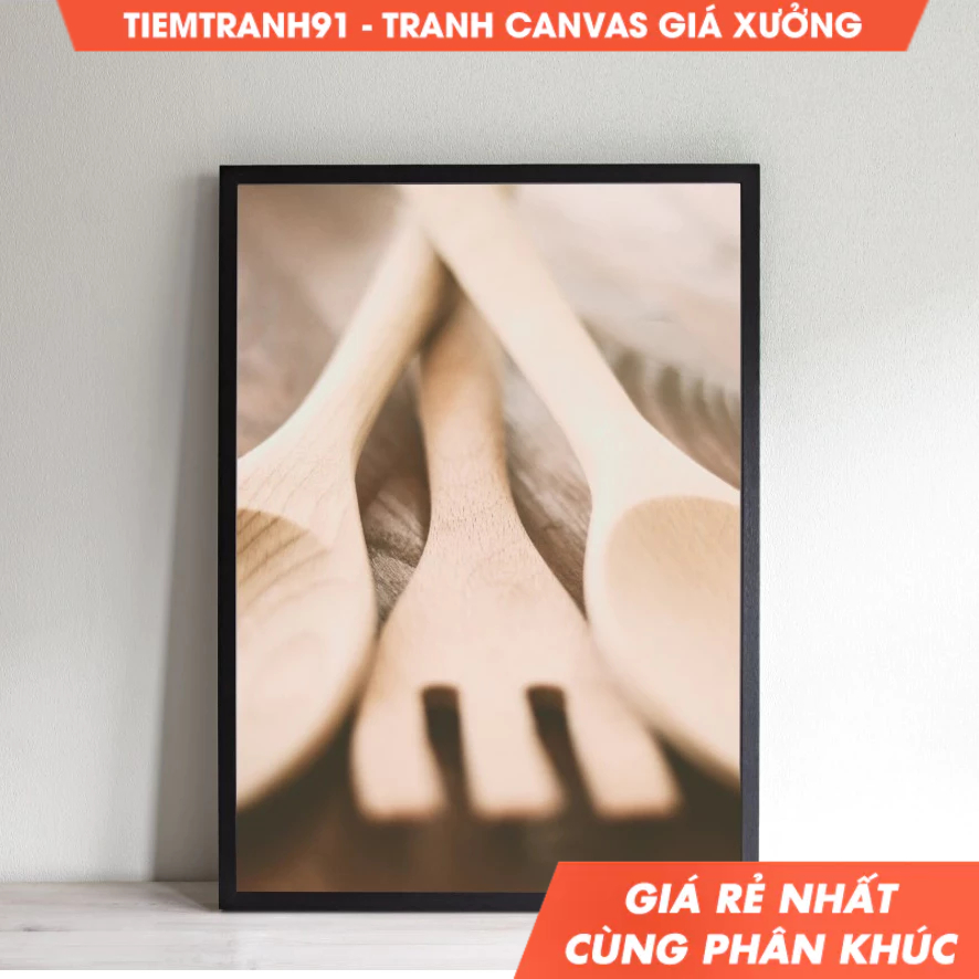 Tranh treo tường, Wood utensil, kitchen decor, cooking spoon, wall art, modern kitchen wall art, woo